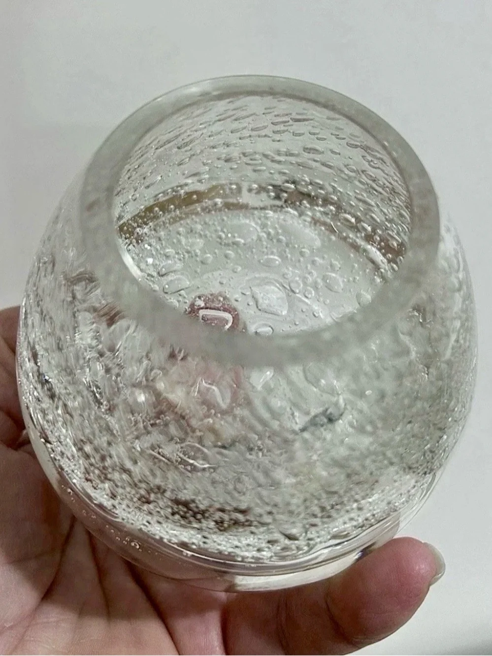 Vtg Royal Limited Crystal Hand Blown Bullicante Glass Votive Holder Bud Vase